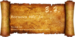Borsova Héla névjegykártya